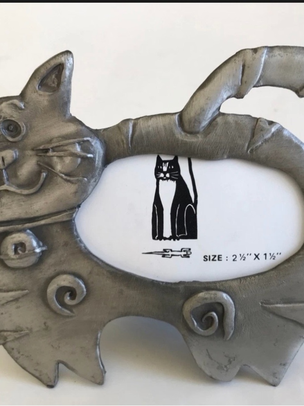 Mini Pewter Smiling Cat Photo Frame 1997 Ruth Reynolds - Picture 8 of 8